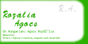 rozalia agocs business card